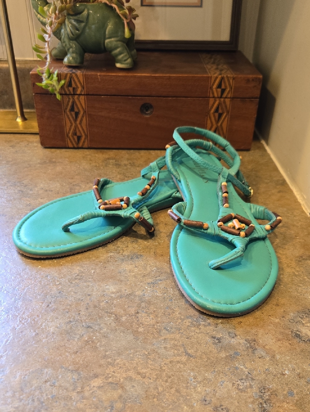 NWOT Cole Haan Green Larissa Sandals Size 8